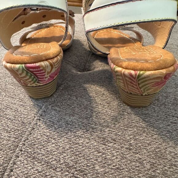 L'Artiste sling back sandals embossed 3D florals AROMAS SZ 10 41) Western French - Picture 6 of 16